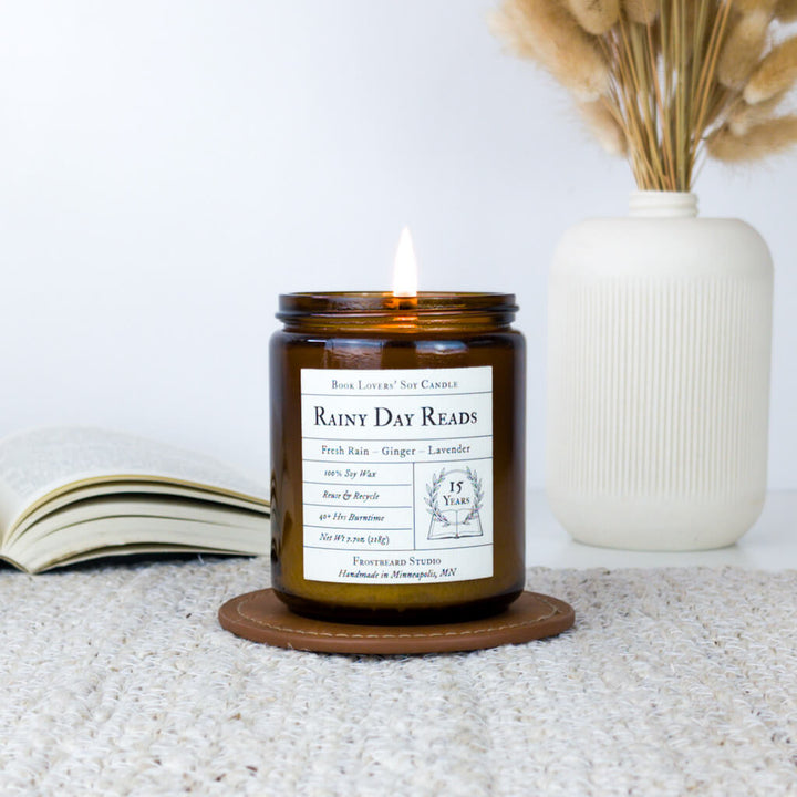 Rainy Day Reads (15th Anniversary Edition) - Special Edition 8oz Candle - Frostbeard Studio